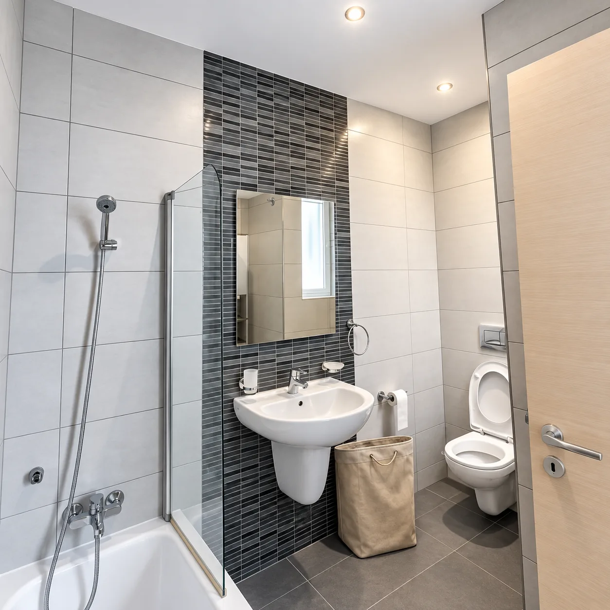 Completed modern bathroom finishing in Malta